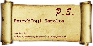 Petrányi Sarolta névjegykártya