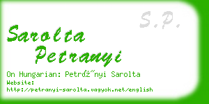 sarolta petranyi business card